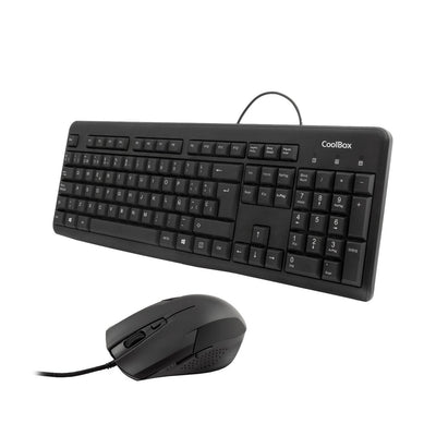 Coolbox Keyboard Spanish + Mouse USB Black Coo Ktr 01U — image 1
