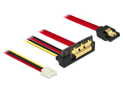 Delock Cable SATA 6GB S 7 Pin Connector Female + Floppy 4 Pin Power Connector Female SATA 22 Pin Connector Fem — image 1