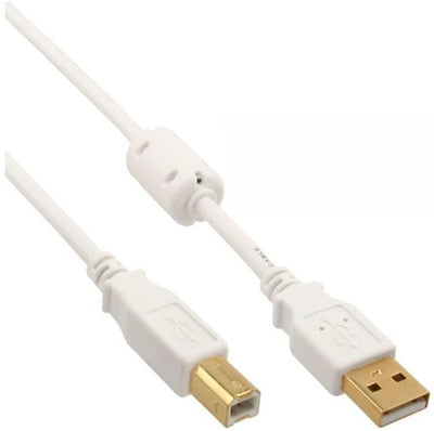 Inline Cable USB 2.0 Type a B White / Gold Ferrita 2M — image 1