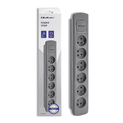 Qoltec Power Strip 50277 Power Strip 6 Sockets 1.8M Grey — image 1