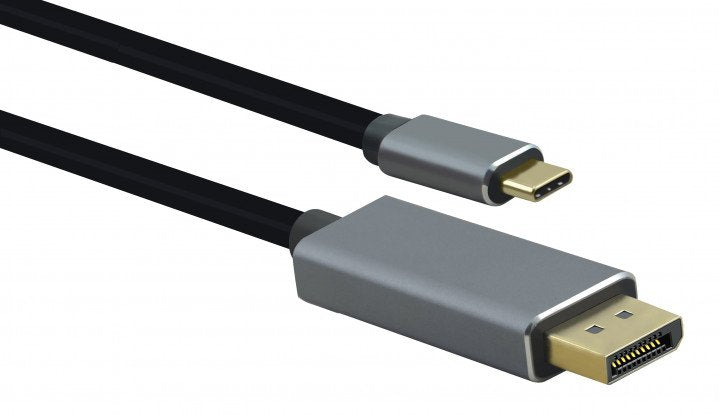 Helos Cable Connection USB 3.1 Type-c? St./DisplayPort St, Premium, 1,8M, Black