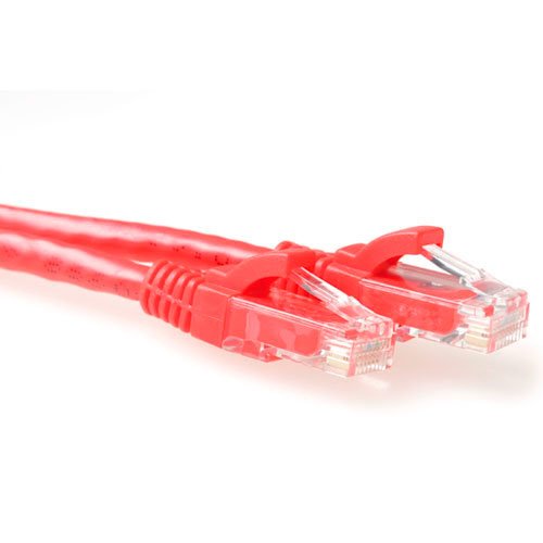 Red 10 Meter U UTP CAT.6 Patch Cable Snagless With RJ45 Connectors