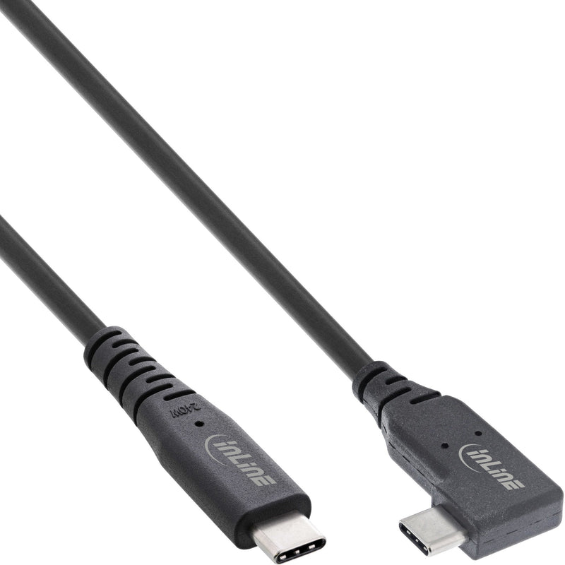 Inline USB4 Cable USB Type-c, One Side Angled, Pd 240W, 8K60HZ, Tpe Black, 2M