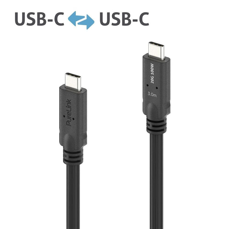 Purelink MICROX4 USB-C Sobre USB-C Cable USB4 GEN2X2 20Gbps, 100W, 3,00M