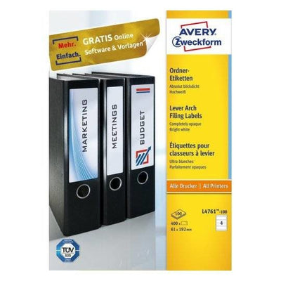 Avery Zweckform Labels Ring Binder L4761-100 White - 400 Units — image 1