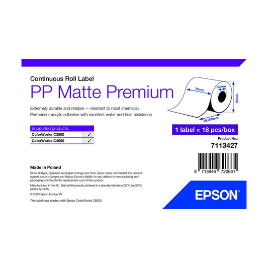Epson Printer Paper Epson 7113427 White (18 Units)