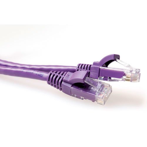 Purple 15 Meter U UTP CAT.6A Patch Cable Snagless With RJ45 Connectors