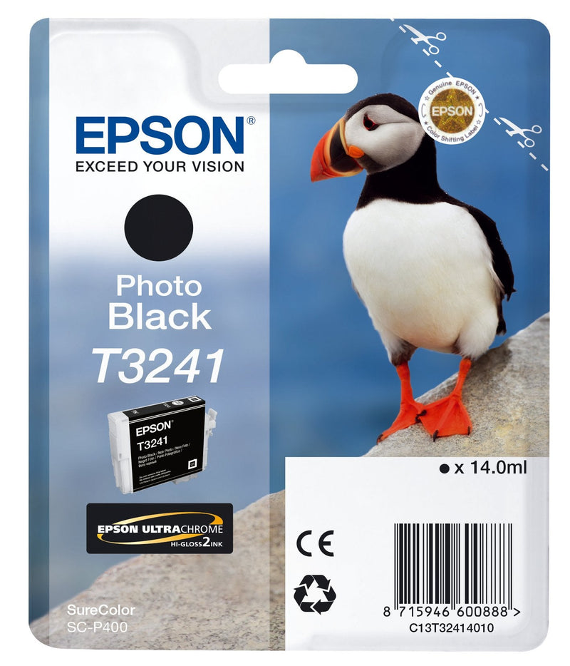 Epson Genuine Ink T3241 14ML Black Genuine Surecolor P400, SC-P400