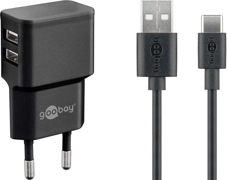 Goobay 44986 Charger Dispositivo Mobile Phone Black Indoor Black Indoor Power Alterna, 5V, 1M, Black