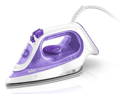 Braun Straightener Texstyle 3 Vapor-seco 2350W Púrpura, Silver White Straightener a Steam White/Violet Straigh — image 1