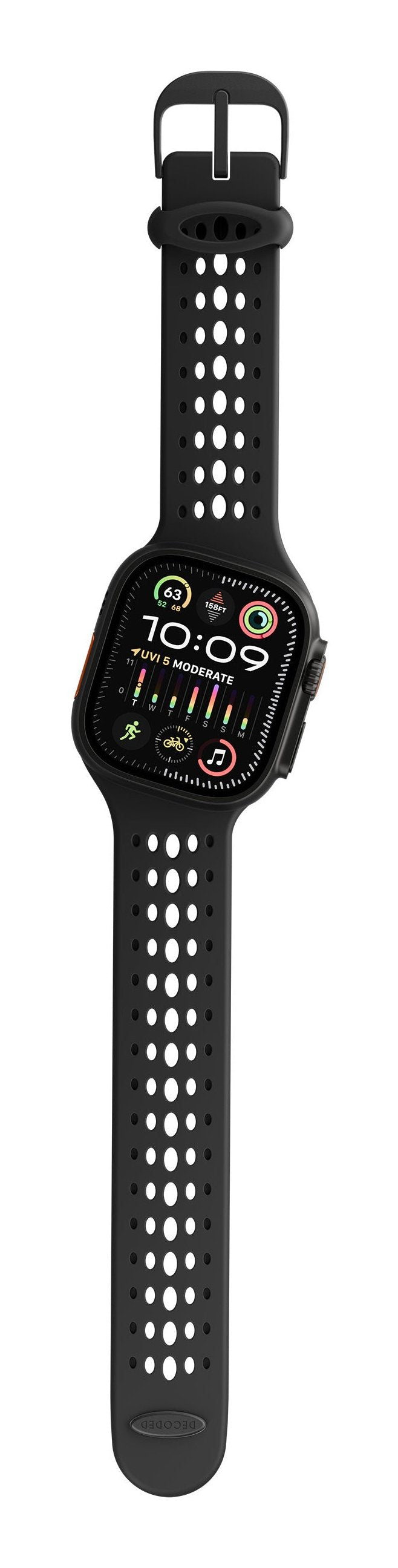 Decoded Silicone Ares Or Strap For Apple Watch 44/46/49MM Black