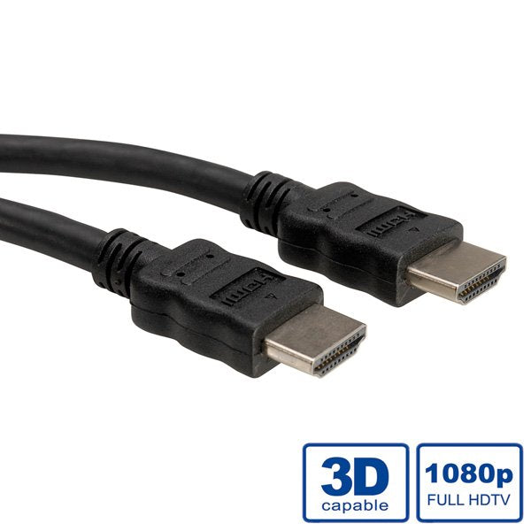 Roline HDMI High Speed Cable With Ethernet, Lsoh, Black 10M
