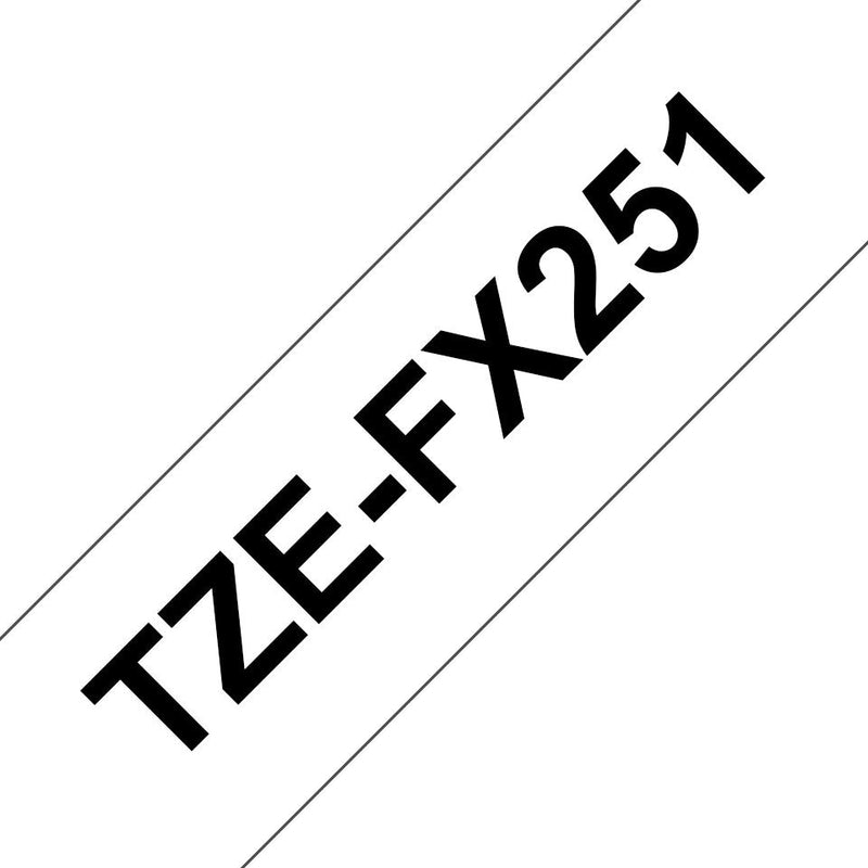 Brother Tape Mecanográfico Black Sobre White TZE-FX251 TZ-FX251 24MM X 8M, Laminated