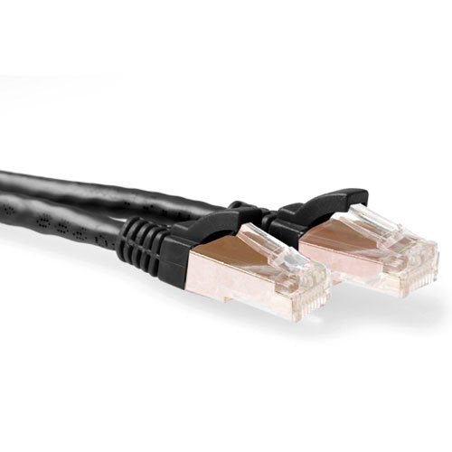 Black 25 Meter SFTP CAT.6A Patch Cable Snagless With RJ45 Connectors