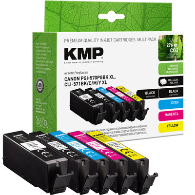 Kmp Ink Canon PGI-570 CLI-571 0318C004 Multipack Remanufactured — image 1