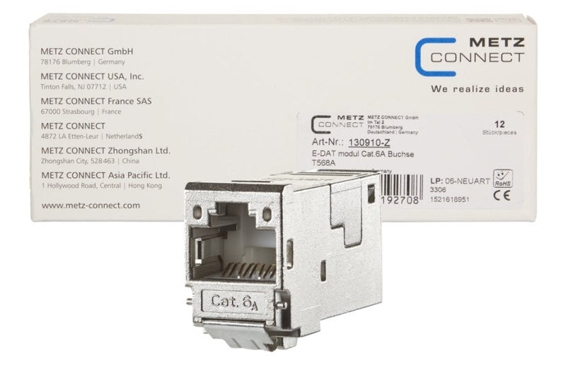 Metz Connect E-dat Módulo CAT.6A 8(8) Connector Female 12 Pcs