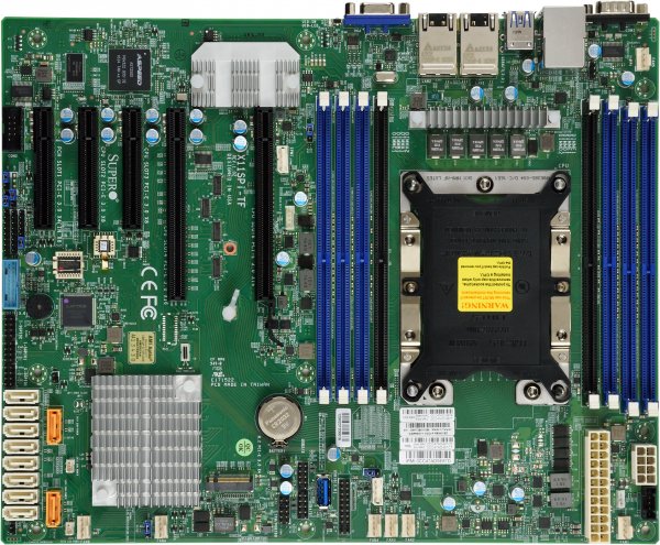 Motherboard Super Micro Intel 3647 X11SPI-TF-B Bulk ATX,8XD4 2933 Ecc, 10XSATA3, 11x USB, VGA, 5XPCIE