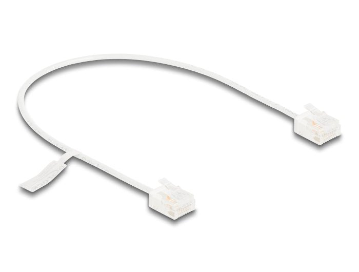 Delock RJ45 Network Cable CAT.6 UTP Ultra Slim 0,3M Blanco Con Kurzen Machon