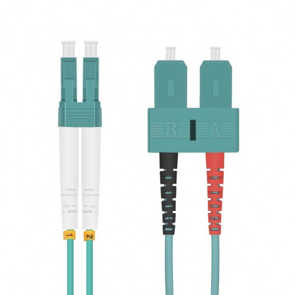 Helos Lwl Network Cable Lc/Sc Duplex 50/125?M OM3 Aqua 0,5M