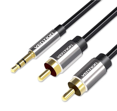 Vention Cable Stereo Bcfbg Jack 3.5 Male 2X Rca Male 1.5M Black — image 1