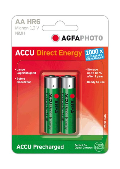 Agfaphoto Battery Nimh Mignon Aa 2100MAH Direct Energy 2 Pieces — image 1