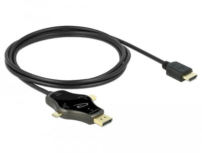 Delock 3 In 1 USB Cable -c - DisplayPort / Mini DisplayPort / HDMI Black — image 1