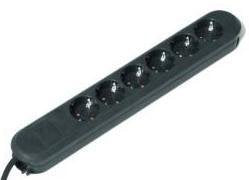 Bachmann Smart 6X Schuko H05VV-F 3G 1.50MM² 16A/3680W 3M Base Múltiple 6 Salidas AC Black
