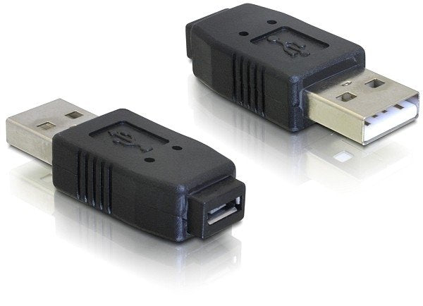 Delock Adapter USB 2.0A Micro USB M/H Black 65029