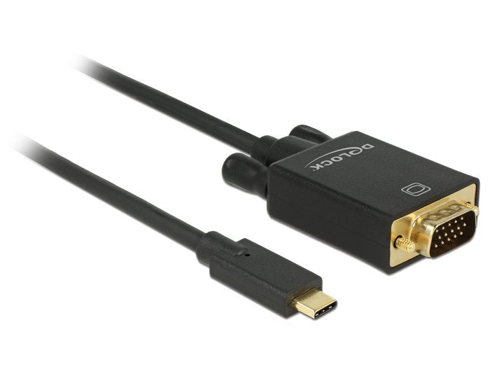Delock USB C VGA Connector Male Dp-alt Mode Full HD 1080P 1M Black