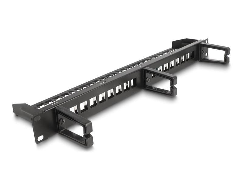 Delock 19? Keystone Patchpanel 16 Port With 3 Bügeln And Entlastungsschiene 1 He Black