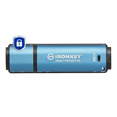 Kingston USB Flash Drive 32GB Ironkey Vault Privacy 50 Ext AES-256 Encrypted Fips 197