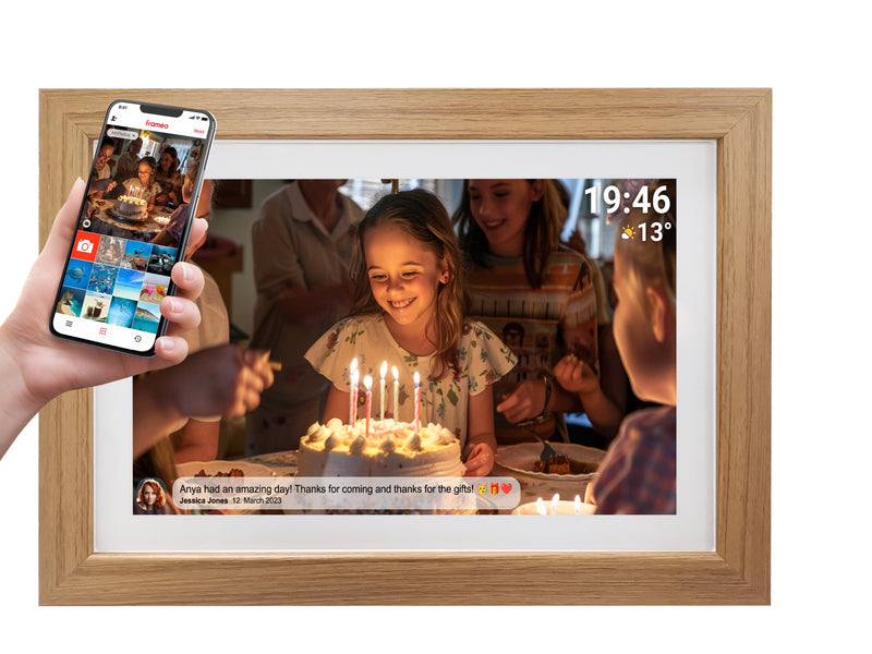 Denver PFF-1543LW Frame Fotográfico Digital Brown Claro 39,6CM (15.6) Screen Touchscreen Wi-Fi