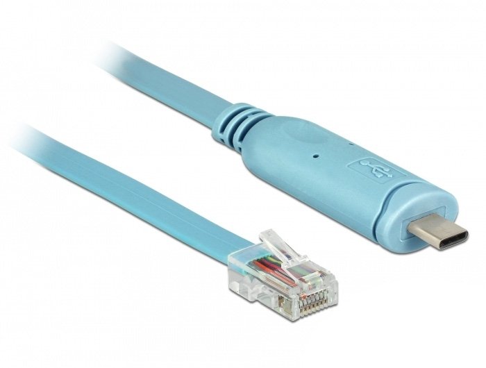 Delock Adapter USB 2.0 Type-c Male 1 X Serial RS-232 RJ45 Male 3,0M Blue