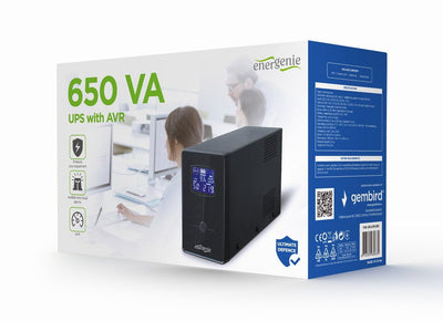 Gembird UPS Energenie- LINE-INTERACTIVE,650VA,2XIEC,1XSCHUKO 230V Out, LCD — image 1