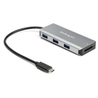 StarTech.com Hub USB-C 10Gbps 3 Ports With Card Reader Memory Flash SD 3x USB-A (HB31C3ASDMB) Hub 1 X USB-C +  — image 1