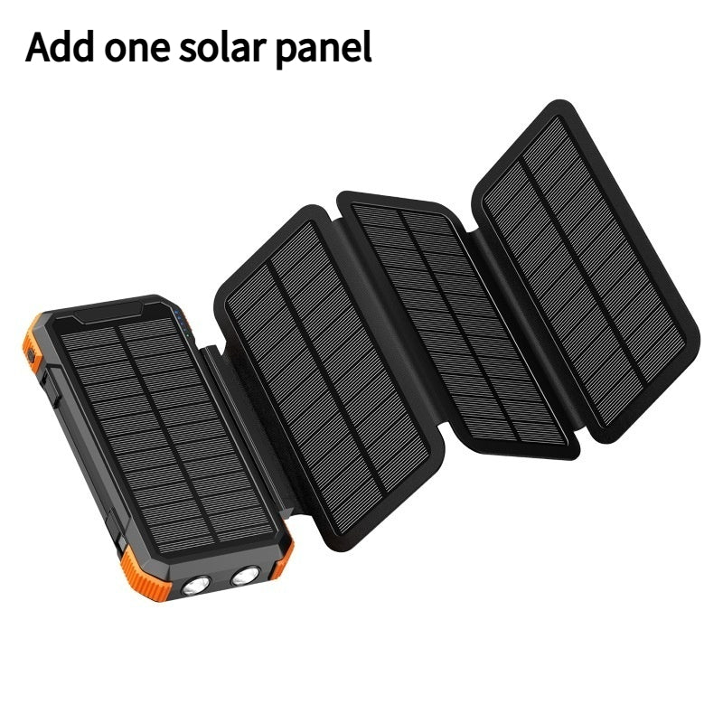 Outdoor Power Bank With Foldable Hand-Crank Solar Charger