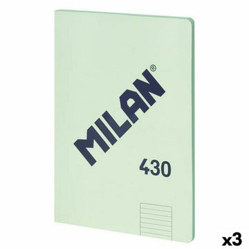 Notebook Milan 430 Green A4 48 Sheets (3 Units)