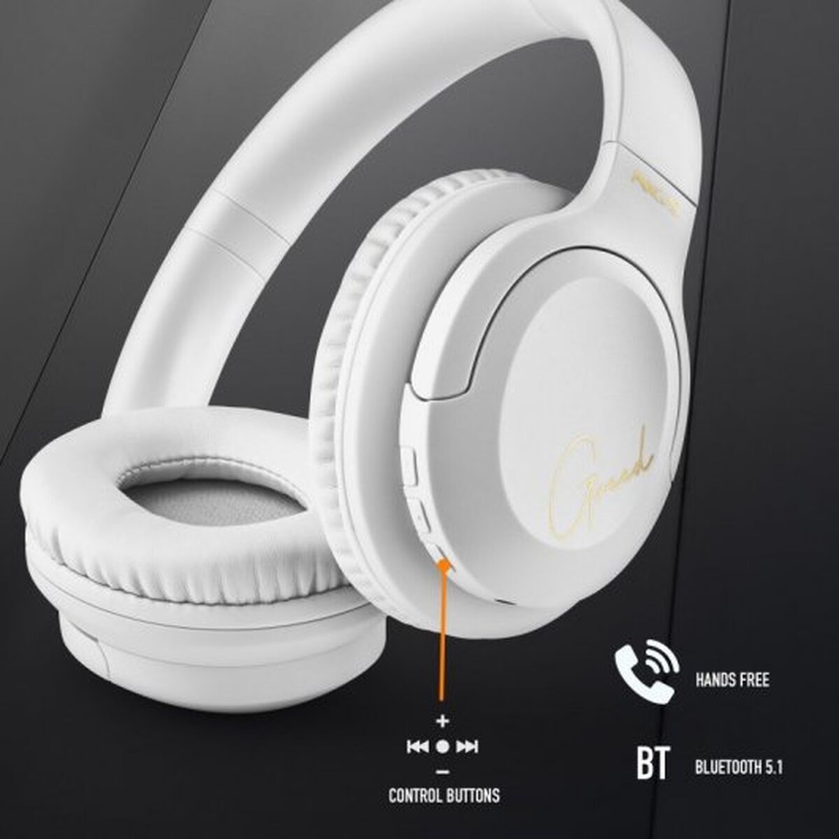 Bluetooth Headset with Microphone NGS ARTICA GREED White Black (Refurbished A)
