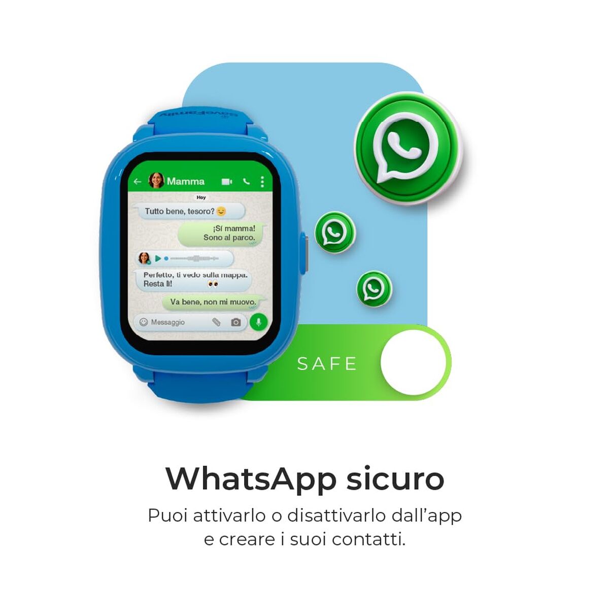 Savefamily Smartwatch Savefamily Blue 40 Mm Black