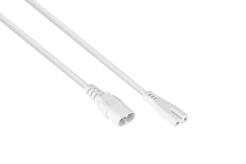 Kabelmeister Euro-extensión. Connector Male C8 An C7, White 5M