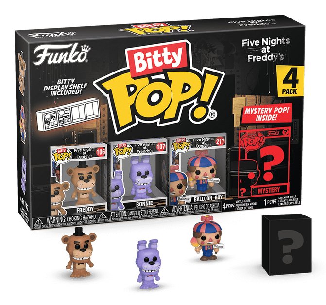 Blíster 4 Figuras Bitty Pop Five Nights At Freddys Freddy