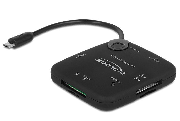 Delock Card Reader External Micro USB Otg + Hub USB 3 Ports
