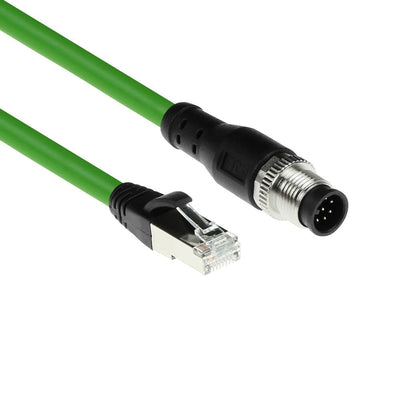 Industrial 3.00 Meters Sensor Cable M12A 8-PIN Male To RJ45 Male, Ultraflex Sf UTP Tpe Cable Shielded — image 1