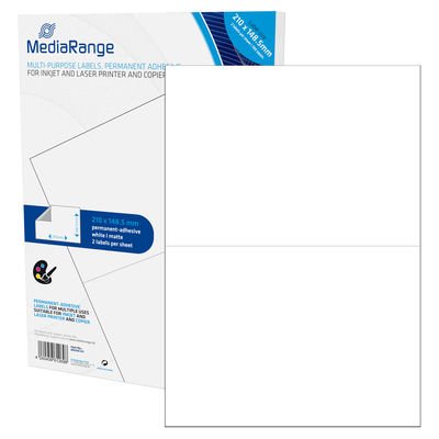 Mediarange MRINK141 Label Self-adhesive White Permanente 100 Pieces