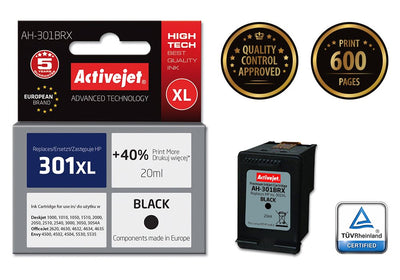 Activejet Ink Ah-301BRX (reemplazo HP 301XL CH563EE - Premium - 20ML - Black — image 1