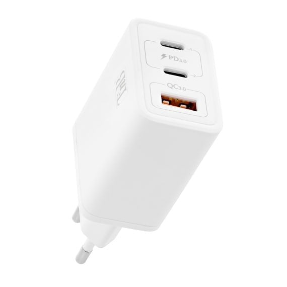 Tnb Charger GaN Charger 2 USB-C Power Delivery + 1 USB-A 65W - White