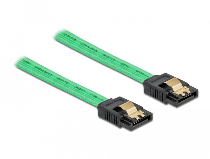 Delock SATA 6GB/S Cable Uv Leuchteffekt Green 50CM