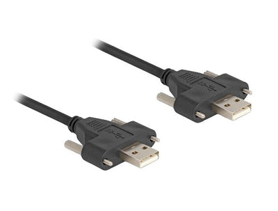 Delock 80479 USB Cable 2.0 Tipo-a Male a Male With Screws 1M Black — image 1