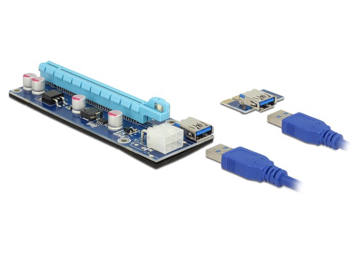Delock 41426 Card Riser Pci Express X1 X16 With USB Cable 60CM