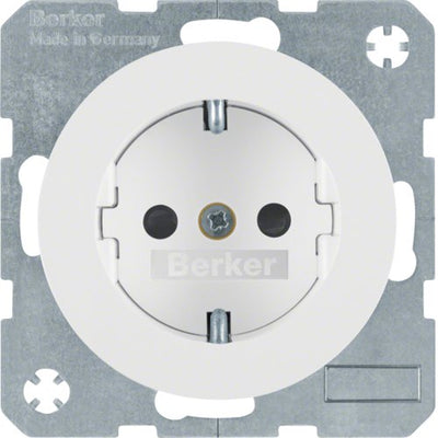 Berker 47232089 Socket Power Schuko R.1 R.3 White Polar, Glossy — image 1